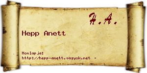 Hepp Anett névjegykártya